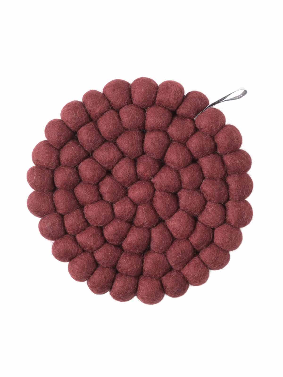 Round tablecloth in felt - Burgundy