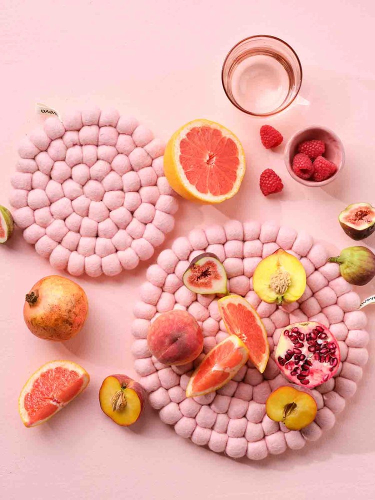 Round tablecloth in felt (17 cm) – Pink – Picture 2