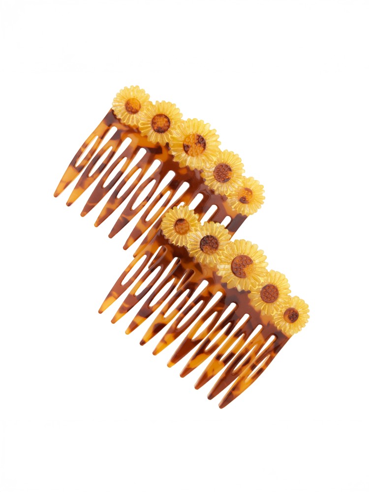 Hair comb (2 pieces) - Sunflowers - Picture 2