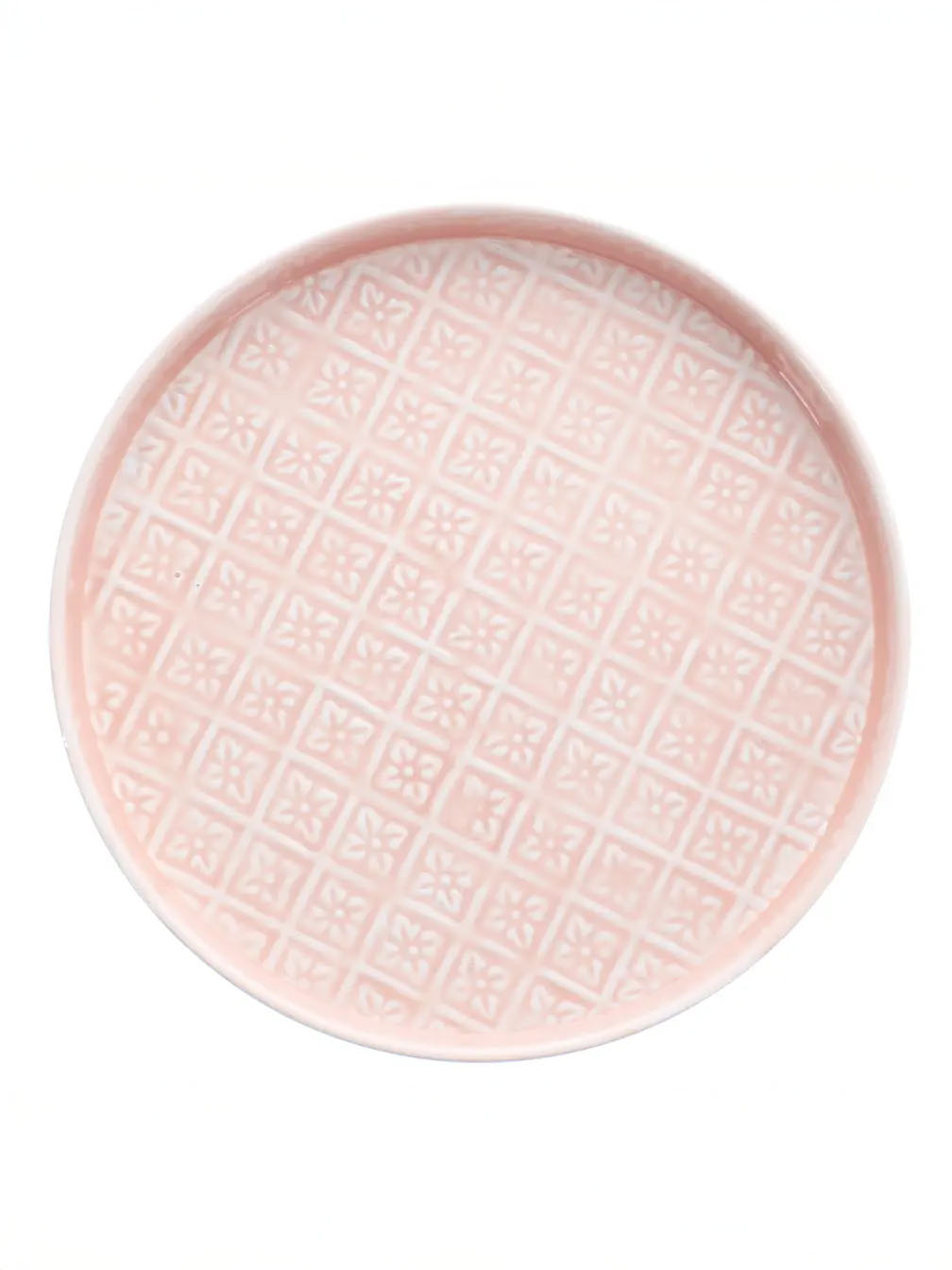 Round enamel tray (30 cm) - delicate pink