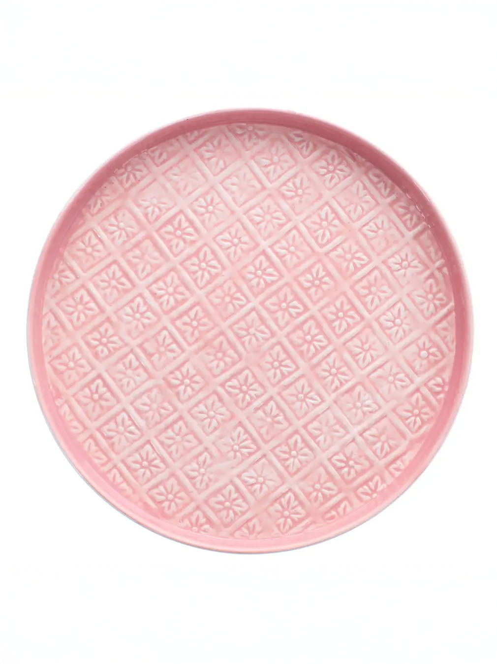 Round enamel tray (30 cm) - Pink sorbet
