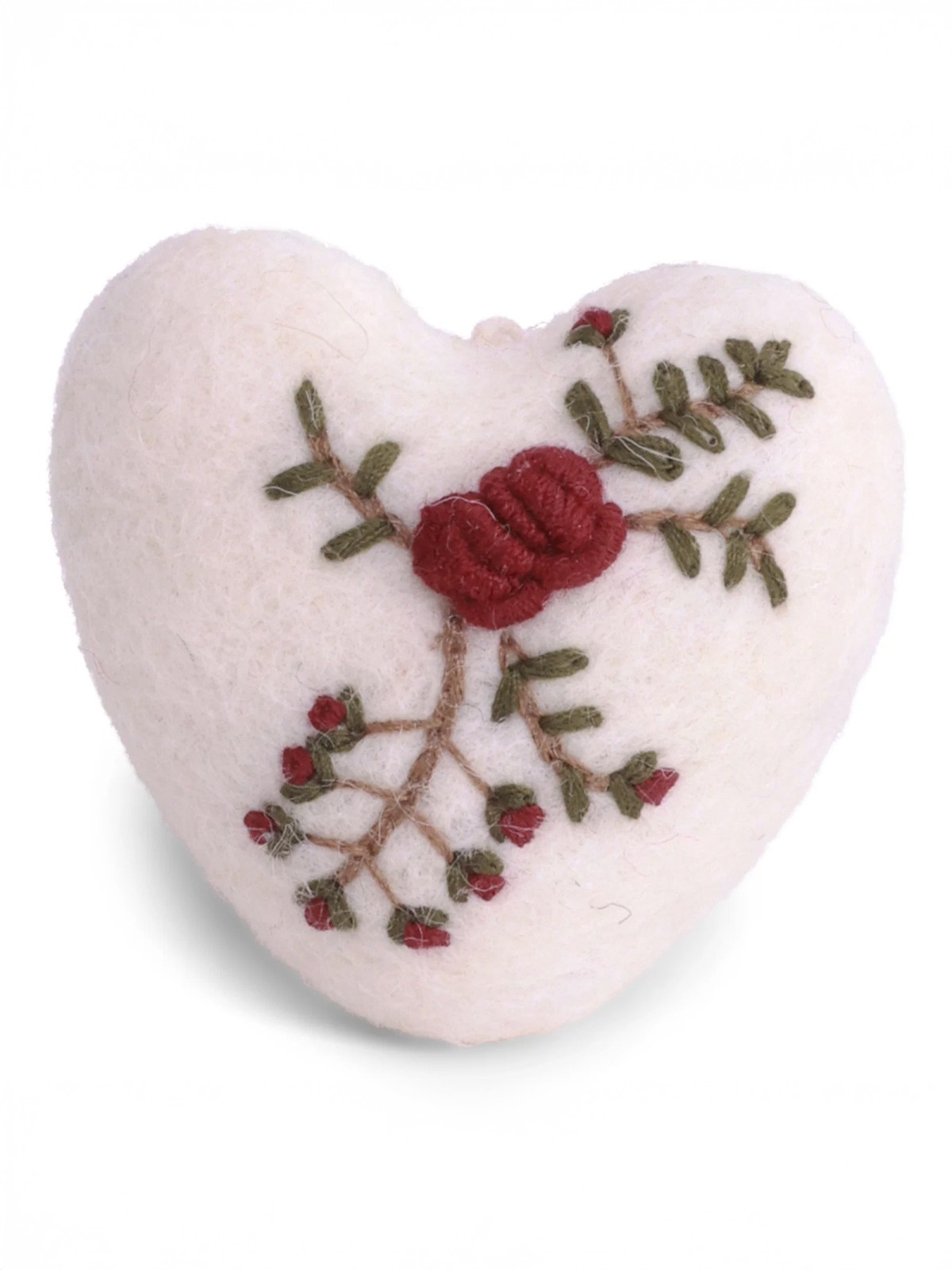 Gry & Sif - White heart with embroidery