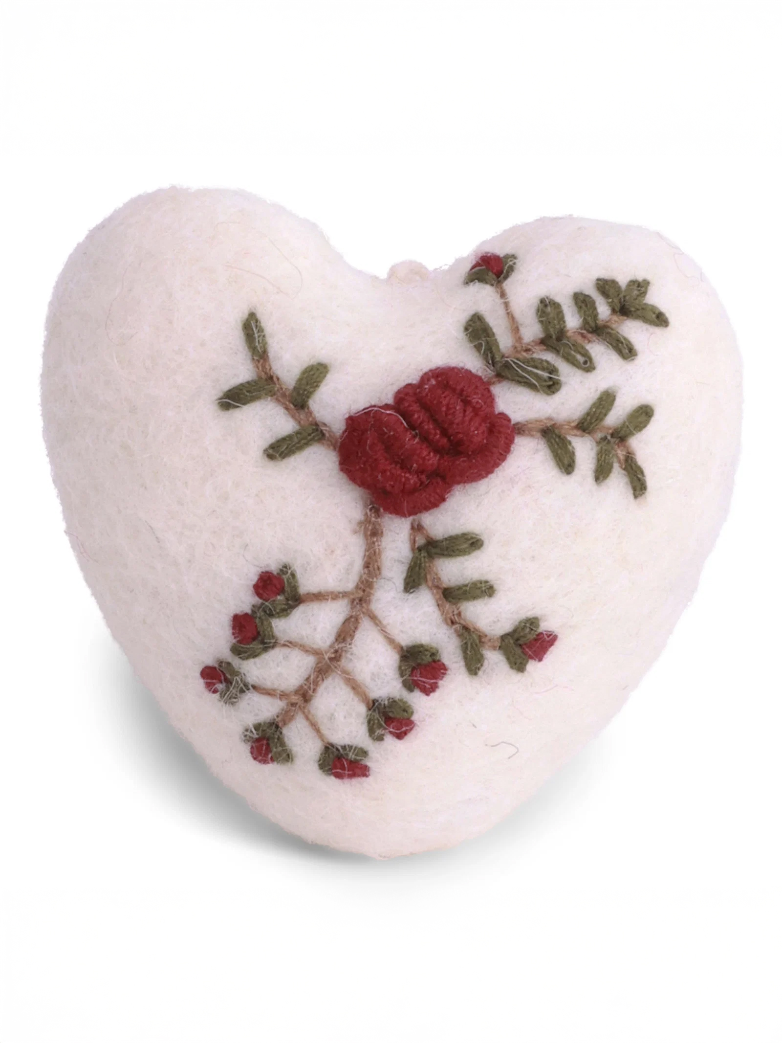 Gry & Sif - White heart with embroidery