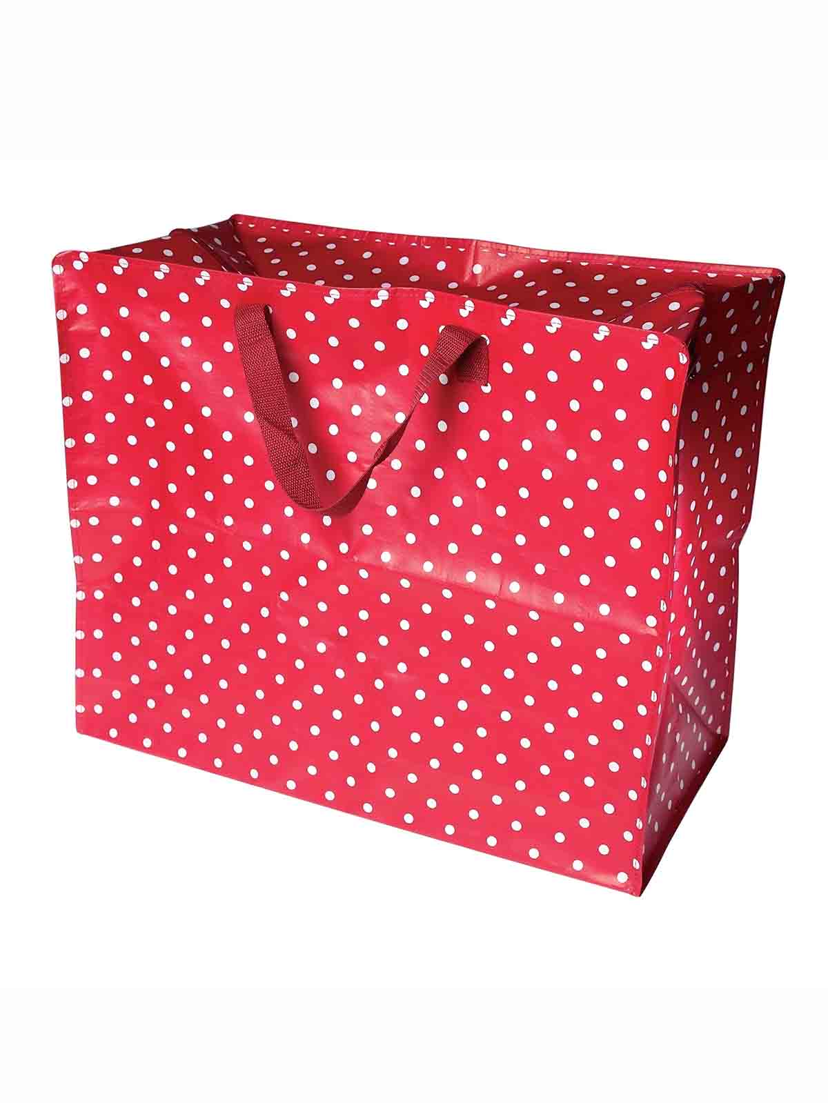 Jumbo storage bag 78 liters - Red with white dots