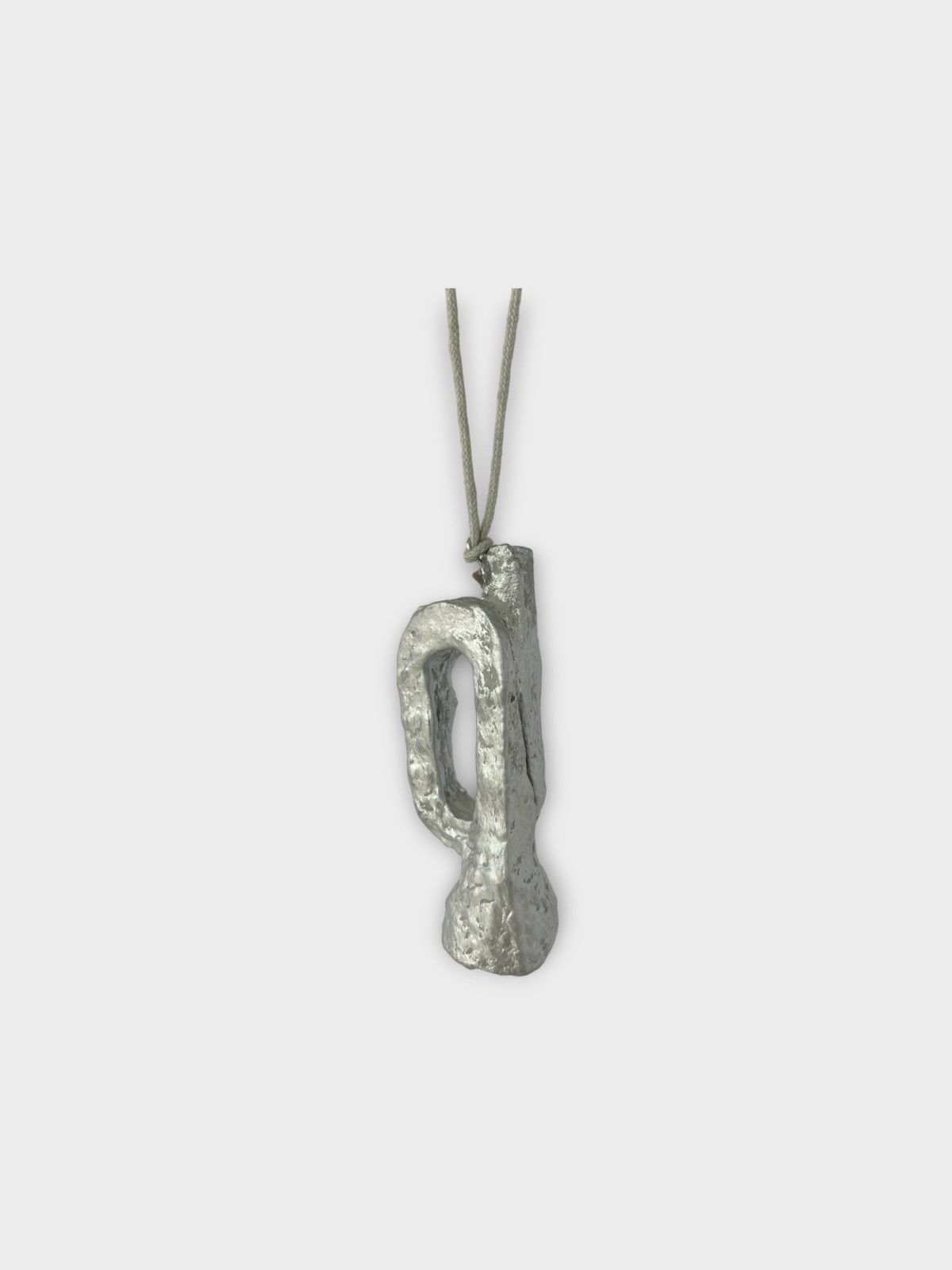 Alternative view of Trumpet in cotton maché – silver