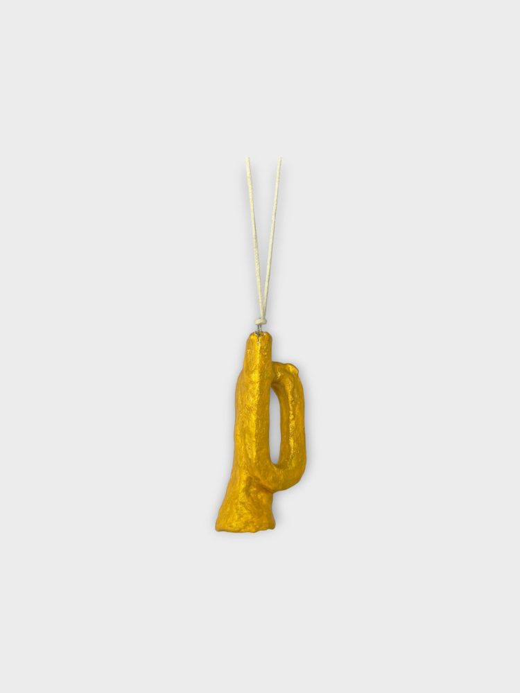 Cotton maché trumpet - gold - Image 2