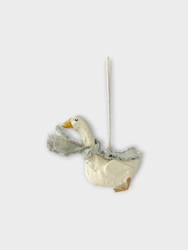 Christmas goose in cotton maché – with a grey scarf – Picture 2