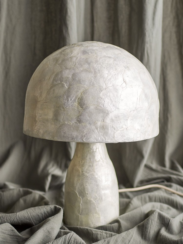 Table lamp & quot;Adria" in capiz shell - White - Image 5