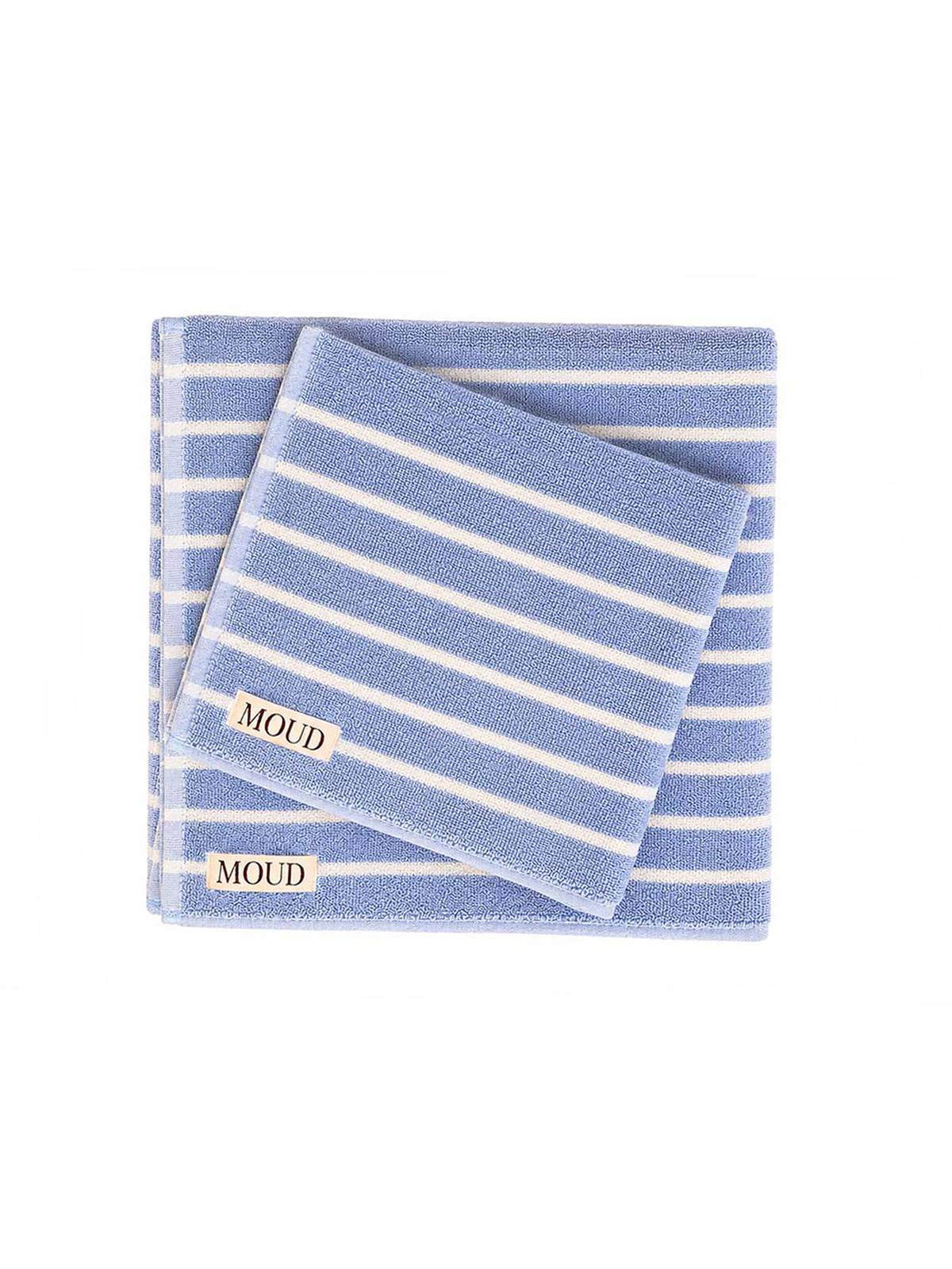 Towel & quot;Lino& quot; – Striped in ocean blue