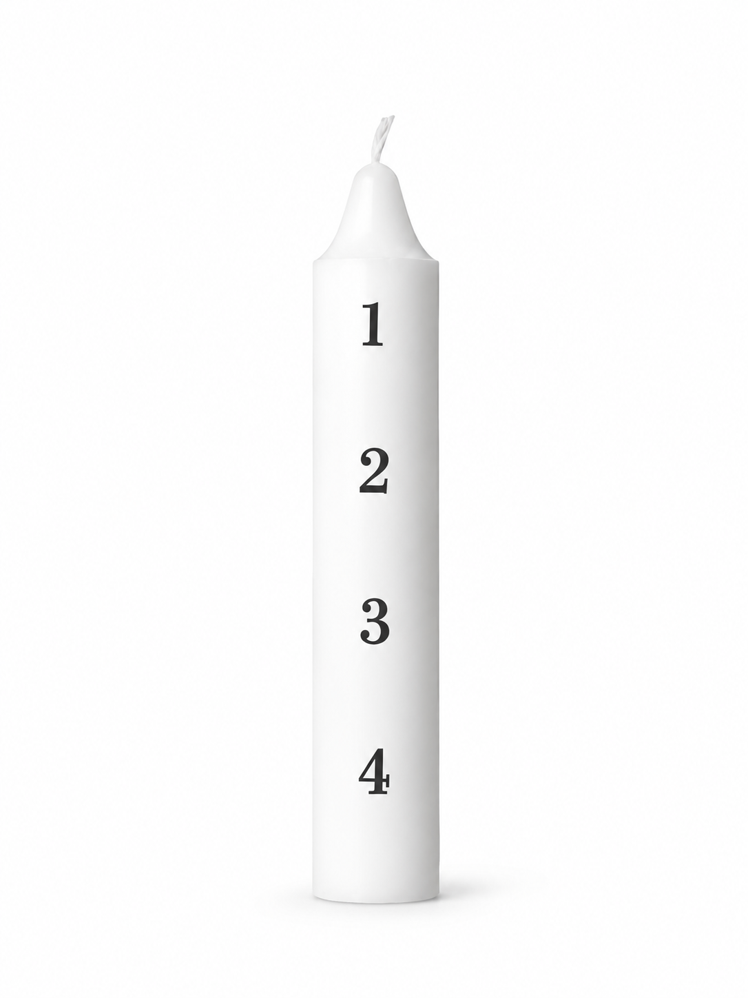 Alternative view of Advent candles (5 x 27) & quot;Gilles" white with black