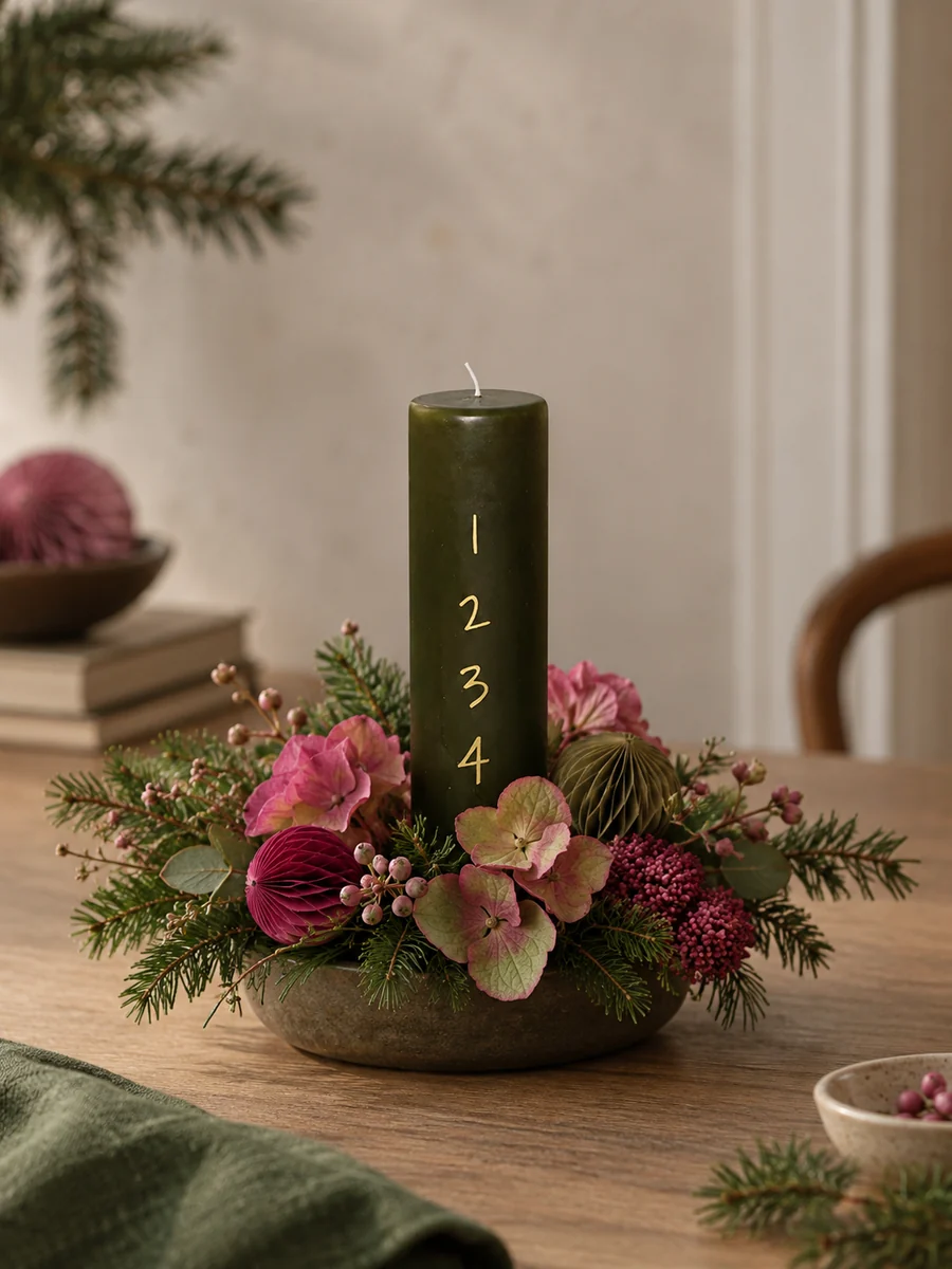 Alternative view of Advent candles (5 x 20) - Green