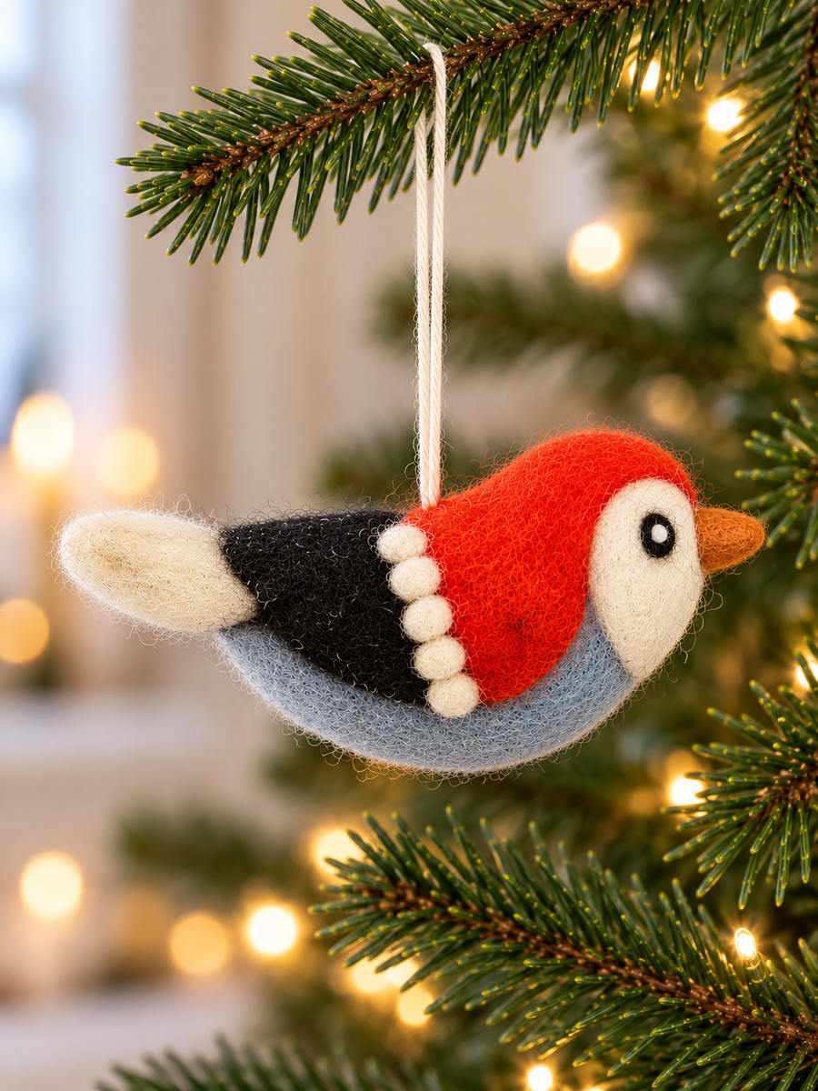 Blue neck in felted wool