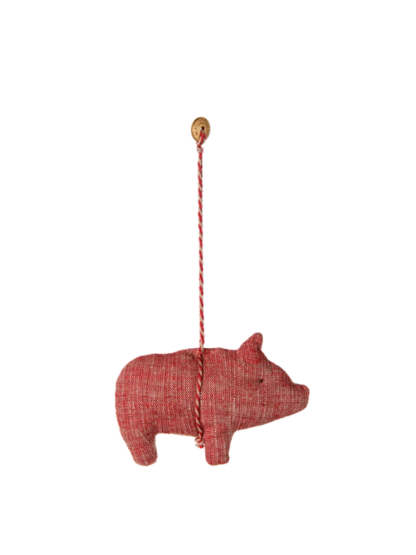 Ornament in fabric - Pig in red
