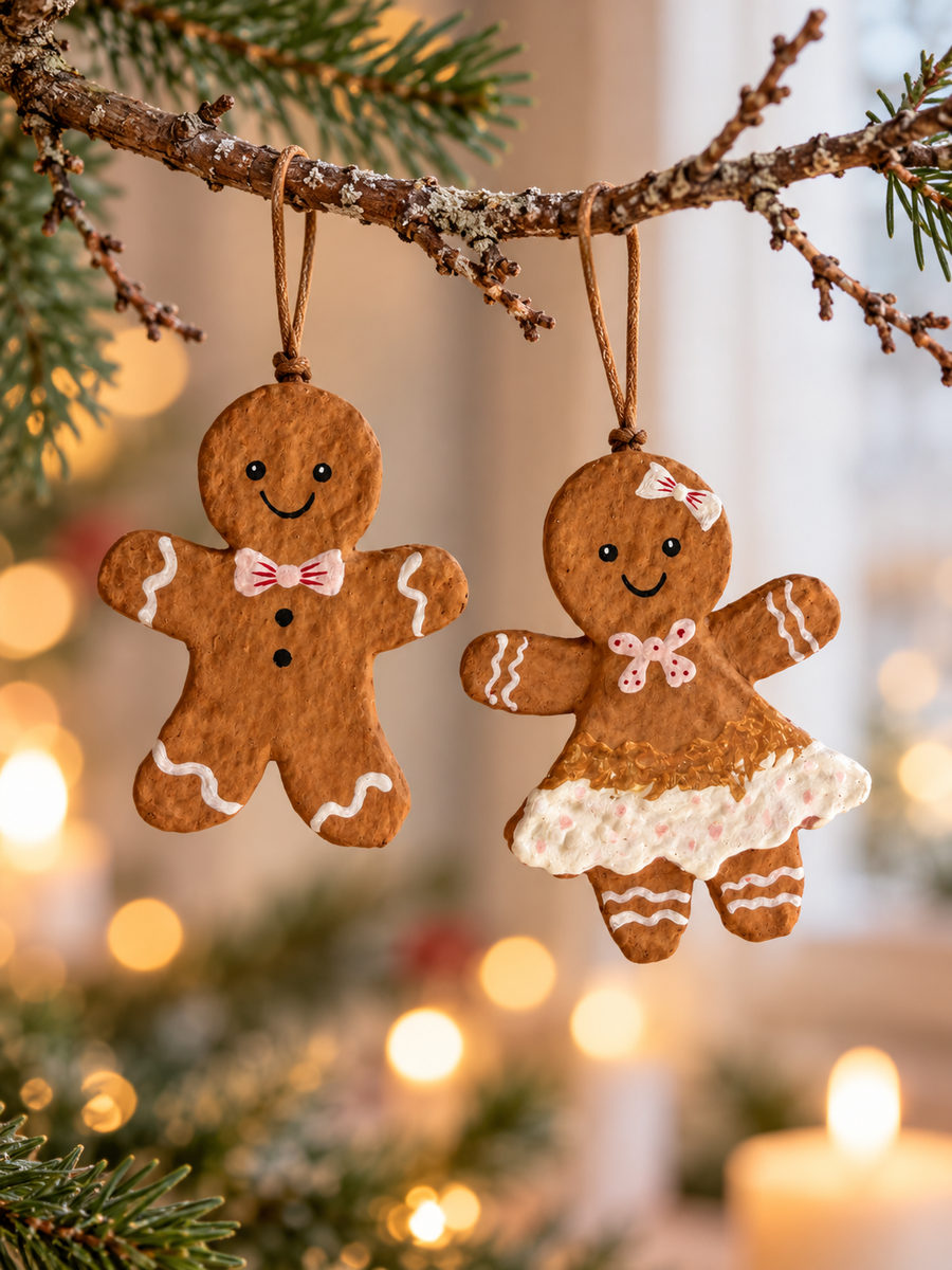 Honey cake pair in cotton maché